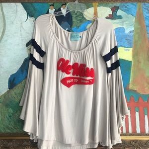 Judith March Ole Miss Top w Trumpet Sleeves